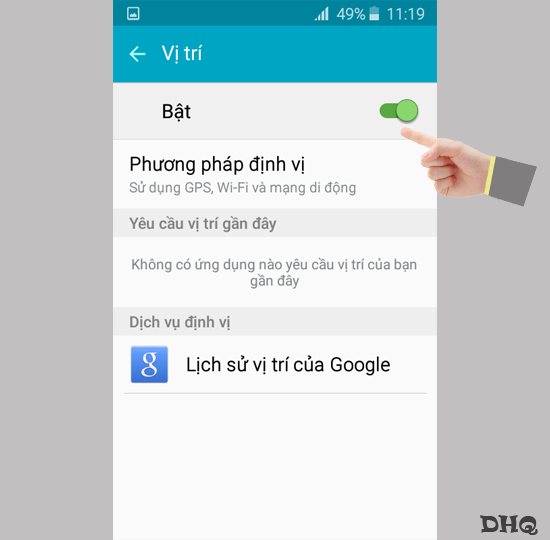 Chọn bật